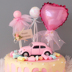 Cô gái dễ thương Pink Heart Beetle Car Party Trang trí bánh trang trí Sinh nhật Trang trí bánh sinh nhật - Trang trí nội thất trang trí phòng khách nhà cấp 4 Trang trí nội thất