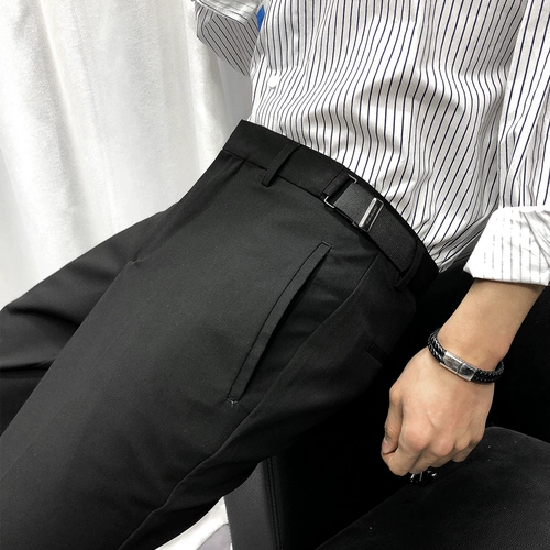 Оригинальные мужские штаны в английском стиле, в корейском стиле, свободный прямой крой