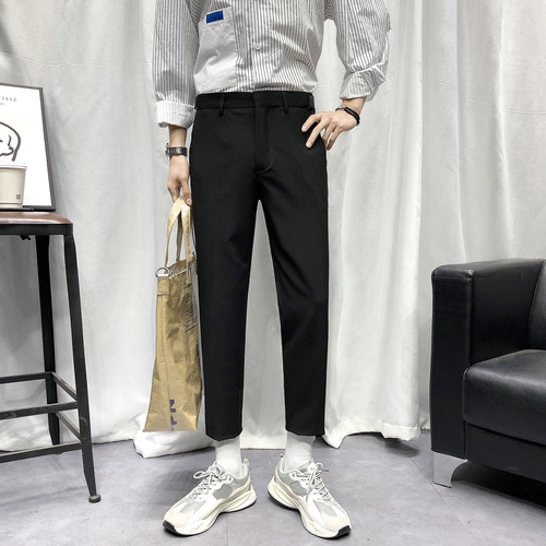 Оригинальные мужские штаны в английском стиле, в корейском стиле, свободный прямой крой