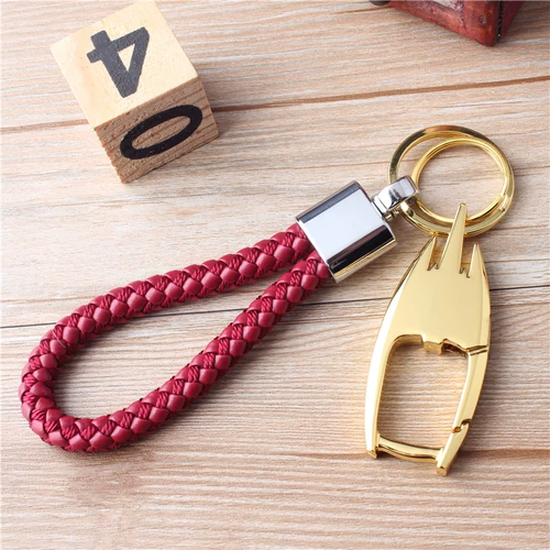 Золотой металлический брелок, плетеные ключи от машины для ключей
