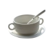 (Двойная линейная суповая чашка+десертная ложка) белый+белый нижний диск