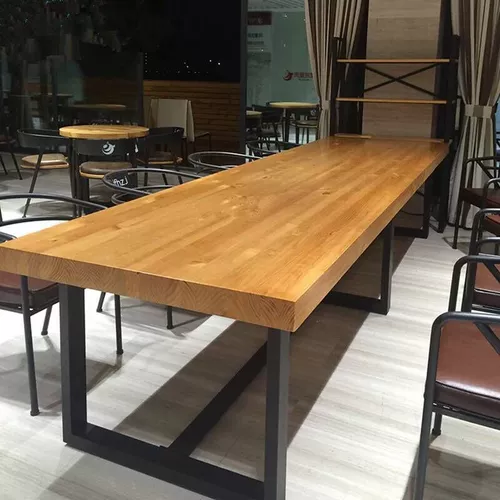 Современные современные простые таблицы конференции с твердым древесином длинно -баровой столовой стол