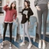 Quần legging bà bầu xuân hè 2019 mới thời trang quần tây Slim màu hoang dã Phụ nữ mang thai dạ dày nâng quần - Phụ nữ mang thai quần / quần bụng