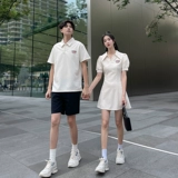 Парная одежда для влюбленных, летняя одежда, юбка, футболка polo, в американском стиле, короткий рукав, популярно в интернете