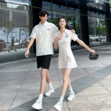 Парная одежда для влюбленных, летняя одежда, юбка, футболка polo, в американском стиле, короткий рукав, популярно в интернете