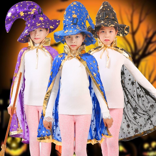 Плащ, костюм, детская волшебная одежда, метла, накидка, xэллоуин
