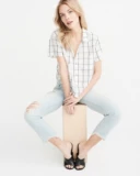 Abercrombie Fitch American Amerine AF Женская женщина -новая тонкая короткая короткая короткая рубашка Специальное место