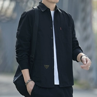 Черный хлопковый лонгслив