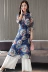 Đầm voan Trung Quốc 2019 mới của phụ nữ gió quốc gia in đoạn dài cải tiến bộ đồ hai mảnh sườn xám - Váy eo cao Váy eo cao
