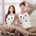 Mùa xuân và mùa thu mùa hè mới vài đồ ngủ dài tay áo quần nam giới và phụ nữ bông phim hoạt hình dễ thương Hàn Quốc nhà dịch vụ bộ