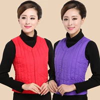 Phụ nữ trung niên và già xuống áo vest nữ mùa đông mới tự trồng mẹ chất đầy áo khoác màu già áo lông vũ