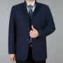 Mùa xuân trung niên áo khoác nam nút áo cổ áo cổ áo trung niên kinh doanh bình thường mùa xuân và áo khoác mùa thu áo khoác kaki
