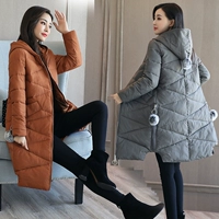 2017 mềm chị mùa đông của phụ nữ dày coat chống mùa của phụ nữ bông coat của phụ nữ phần dài Hàn Quốc phiên bản của xuống bông độn áo khoác áo phao nữ dáng suông