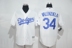 MLB Dodgers Jersey Dodgers Đồng phục bóng chày 34 VALENZUELA Đào tạo thi đấu tay áo ngắn màu xanh và trắng - Thể thao sau bộ adidas nữ cộc tay Thể thao sau