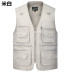 Áo vest nhiều túi nam áo khoác cotton cho bố mặc vest khô nhanh câu cá ngoài trời chụp ảnh vest mùa xuân và mùa thu ao ghi le Áo vest cotton