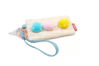 Соломенный синий шоппер