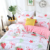 Bắc âu giường bốn mảnh mùa hè cô gái tim ký túc xá sinh viên quilt cover sheets quilt cover 2 phim hoạt hình ba mảnh Bộ đồ giường bốn mảnh