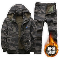 Хлопковая утепленная толстовка с капюшоном, комплект