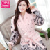 Cặp vợ chồng áo choàng flannel dày áo choàng nam và phụ nữ mùa thu và mùa đông san hô lông cừu đồ ngủ cotton dài tay suối nước nóng đồ ngủ phi bóng Night Robe