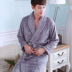 Áo ngủ nam Yukata dày đặc Flannel mùa thu Áo choàng tắm mùa đông Coral Cashmere Tay áo dài màu xám Đồ ngủ màu xám nóng mùa xuân đồ ngủ nam Night Robe