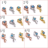 Подвеска, бирюзовая изумрудная застежка из нефрита из воскового агата, серебро 925 пробы