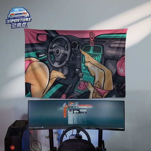 Подвесная ткань гобелен JDM Impreza Lion Modication Store Store Dormitory Gaming спальня Реконструкция ткани для кровать настенную ткань стен