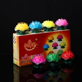 Yongcheng Wax Ploating Water Pack Crystal Landscape Lotus Lotus Latus Land Желаем желать молиться за предоставление фонаря Лотос Лотос Свеча
