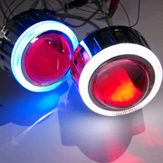Xe máy Xenon Ánh Sáng Tái Trang Bị Đèn Pha Ống Kính Đôi Ánh Sáng HID Mắt Thiên Thần Mắt Ma Quỷ 3 Inch 3.5 Inch Xenon Fish Eye