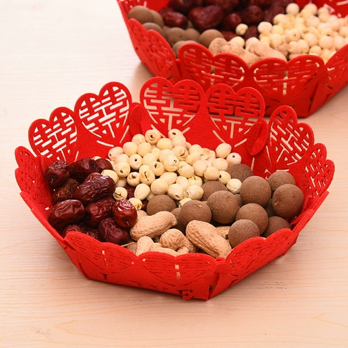 Свадебные поставки свадебные поставки свадебная банкет конфеты фрукты тарелка гостиная чай набор сухой фрукты брак не -слоя дыня