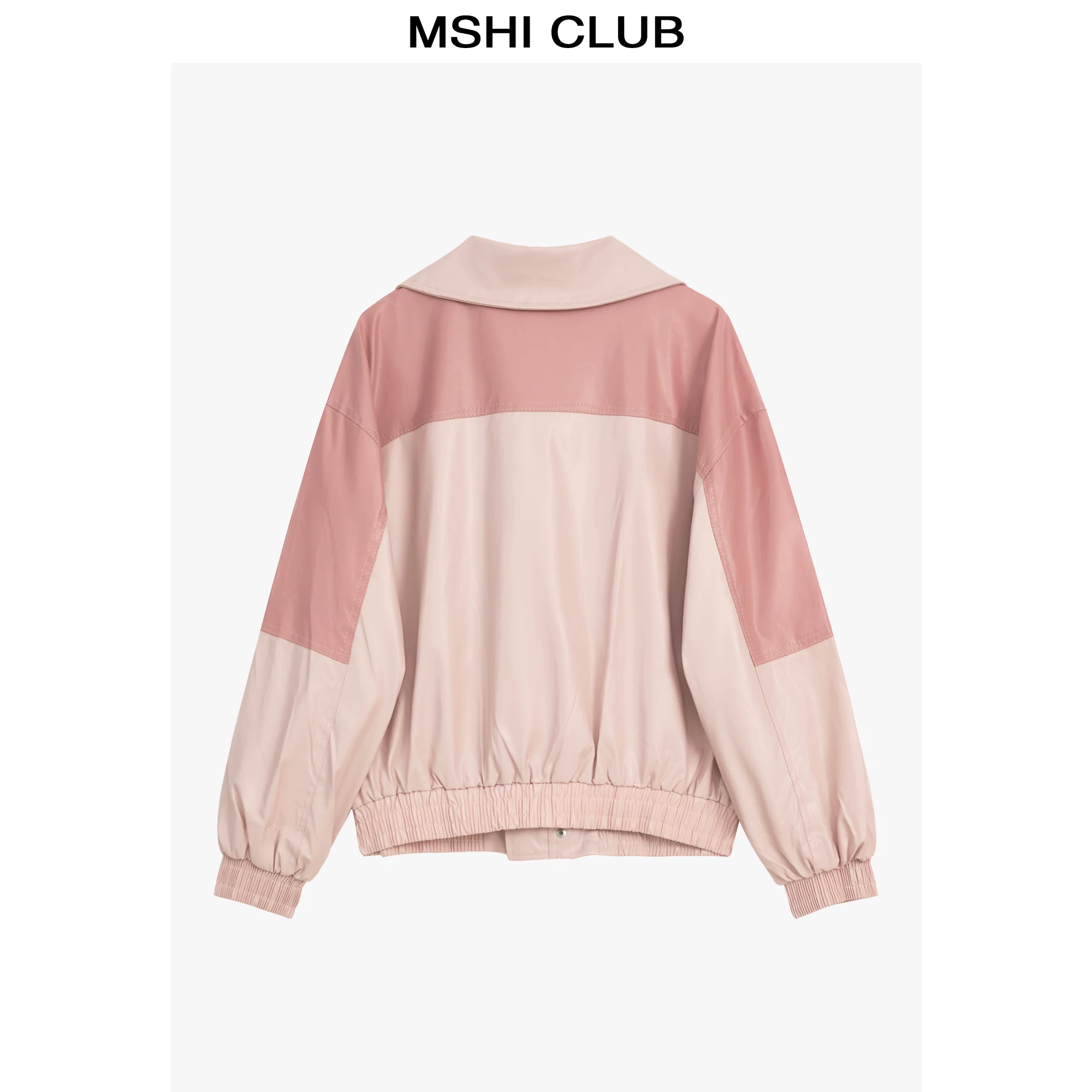 Фуксиевый весенний кожаный жакет из полиуретана, oversize, свободный покрой