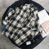 Hàn quốc phiên bản của ulzzang hoang dã xu hướng thời trang dài tay áo sơ mi nữ cổng hương vị retro kẻ sọc trung tính lỏng áo mùa xuân áo sơ mi dài tay Áo sơ mi dài tay