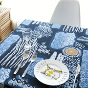 Quốc Gió retro màu xanh và trắng vải bông bảng Trung Quốc khăn trải bàn vải che bảng vải máy tính vải nền vải trải bàn cà phê - Khăn trải bàn