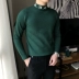 [Ma Kết] Mùa thu đông 2018 phiên bản mới của Hàn Quốc với áo len dệt kim nửa cổ cao màu đan cài áo len nam tự chế áo cardigan nam Áo len cổ tròn