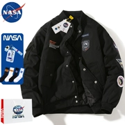 NASA Triều Thương Hiệu Áo Khoác Dày Cotton Đồng Phục Bóng Chày Nam Thu Đông Mỹ Retro Cặp Đôi Rời Áo Khoác Bomber