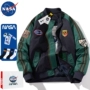áo ấm nam NASA chung Mỹ nối bóng chày độn áo khoác nam triều dày thương hiệu thu đông áo khoác bomber dáng rộng áo khoác độn bông áo khoác nam có mũ