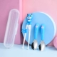 4-часовая набор-синие палочки для кошек+прямая головка ложки+прозрачная коробка