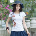 Phong cách quốc gia của phụ nữ 2018 mùa xuân và mùa hè mới kích thước lớn phong cách Trung Quốc thêu hoa T-Shirt nữ bông là mỏng màu sắc hoang dã Mùa xuân