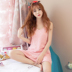 Hàn quốc phiên bản của dây đeo nightdress nữ mùa hè cotton phần mỏng V-Cổ sexy đồ ngủ dễ thương ngọt ngào cô gái dây đeo ăn mặc Đêm đầm