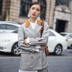 Original retro bất đối xứng pocket hit màu gió Anh phù hợp với áo khoác rộng quần chân yếm suit casual mùa thu mới quần áo đẹp nữ Business Suit