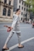 Original retro bất đối xứng pocket hit màu gió Anh phù hợp với áo khoác rộng quần chân yếm suit casual mùa thu mới quần áo đẹp nữ Business Suit