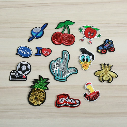 Модные мультяшные блестки для ногтей, детский ноутбук, сумка, с вышивкой, делается под заказ