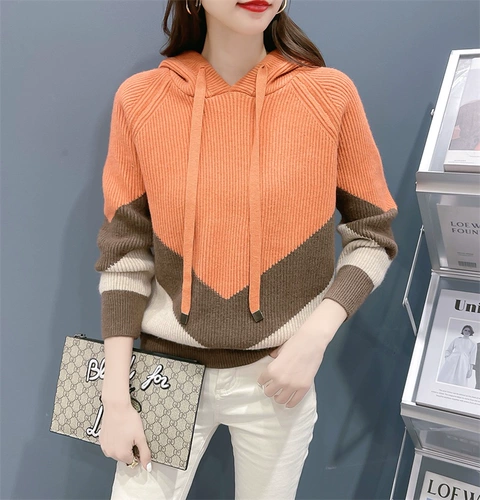 Демисезонный свитер, трикотажные нарукавники, толстовка с капюшоном, трикотажная шапка, увеличенная толщина, коллекция 2022