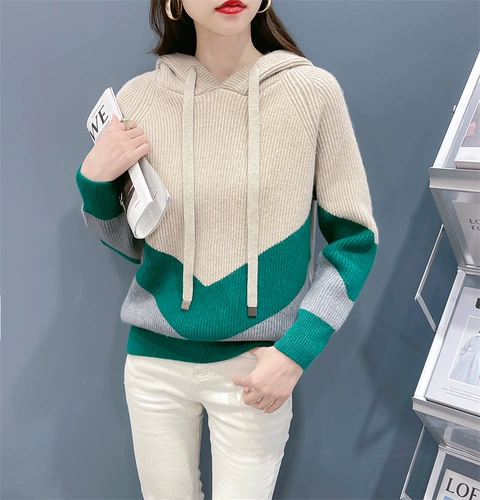 Демисезонный свитер, трикотажные нарукавники, толстовка с капюшоном, трикотажная шапка, увеличенная толщина, коллекция 2022