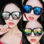2018 mới Hàn Quốc retro hipster kính mát nam và nữ mô hình màu đen hộp lớn sửa chữa kính râm gương mặt trời nữ kính hóa trang tiệc halloween