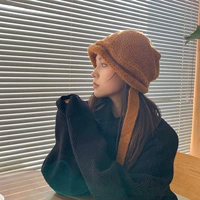 Шерстяной демисезонный ремень для отдыха, удерживающая тепло милая вязаная шапка, в корейском стиле
