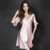 Đồ ngủ của Phụ Nữ Mùa Hè Lụa Ngắn Tay Áo Hàn Quốc Ren Sexy Silk Lỏng Kích Thước Lớn Băng Mỏng Lụa Nightdress Nhà Dịch Vụ Đêm đầm