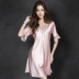 Đồ ngủ của Phụ Nữ Mùa Hè Lụa Ngắn Tay Áo Hàn Quốc Ren Sexy Silk Lỏng Kích Thước Lớn Băng Mỏng Lụa Nightdress Nhà Dịch Vụ Đêm đầm