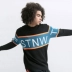 [STNW chính thức] triều thương hiệu quốc gia thủy triều chữ tương phản màu khảm màu retro vài người đàn ông và phụ nữ loose áo len áo len