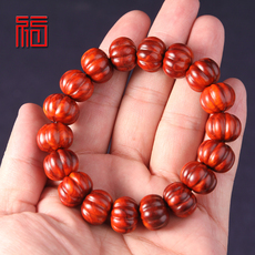 сандаловое дерево 印度小叶紫檀南瓜手串 佛珠手链饰品 男女款异形珠雕刻珠高油密