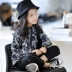 Petty girl, girl, big boy, Parent-child, xuân 2019, áo khoác chống nắng màu xám da báo mới - Áo khoác áo khoác denim bé trai Áo khoác